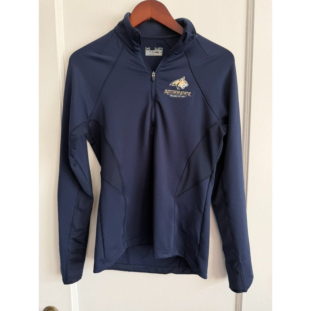 Under Armour ColdGear Montana State Bobcats 1/4 Zip Womens Medium Navy Pullover